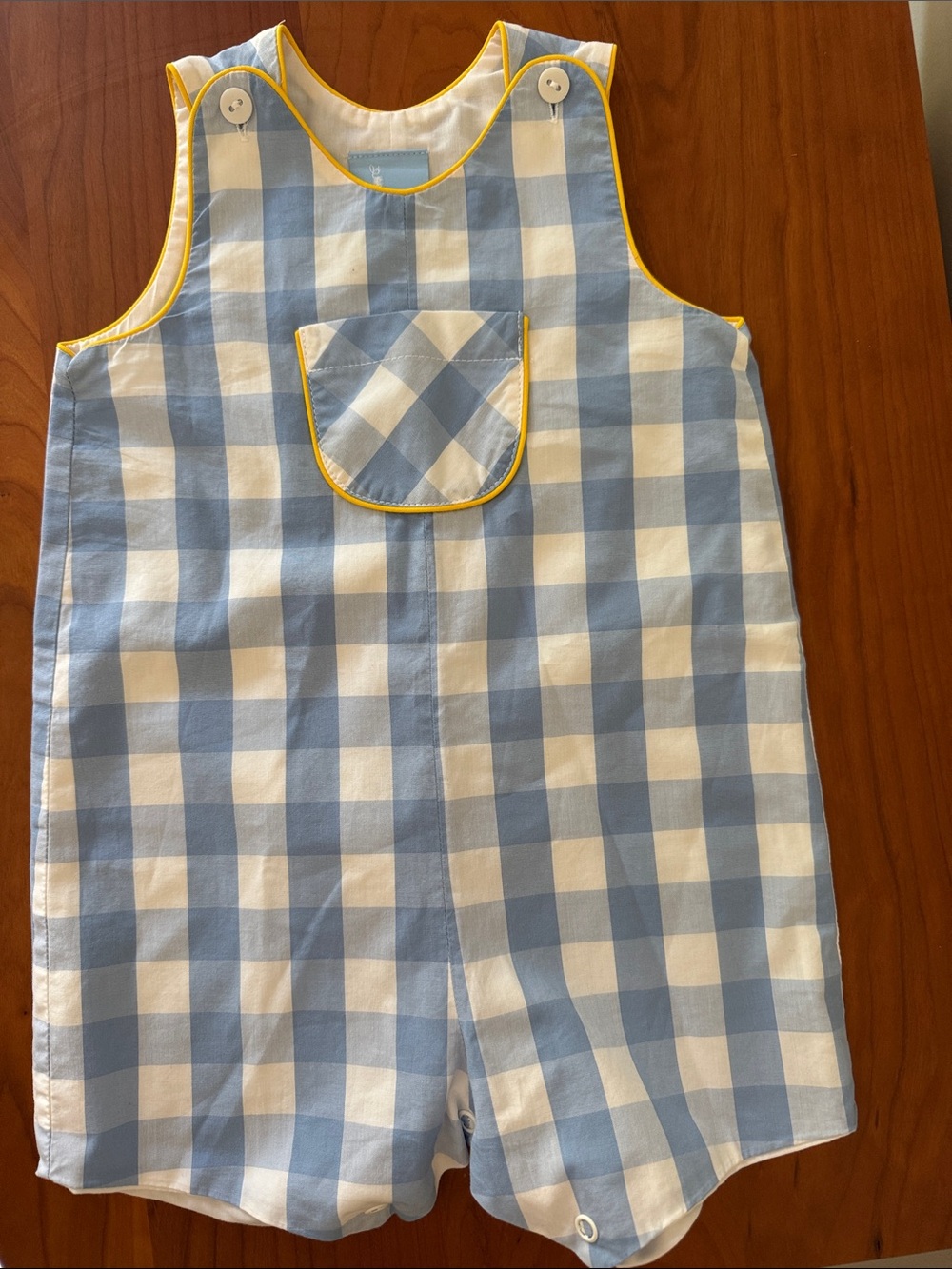 bella bliss Gingham Romper 9m - like new